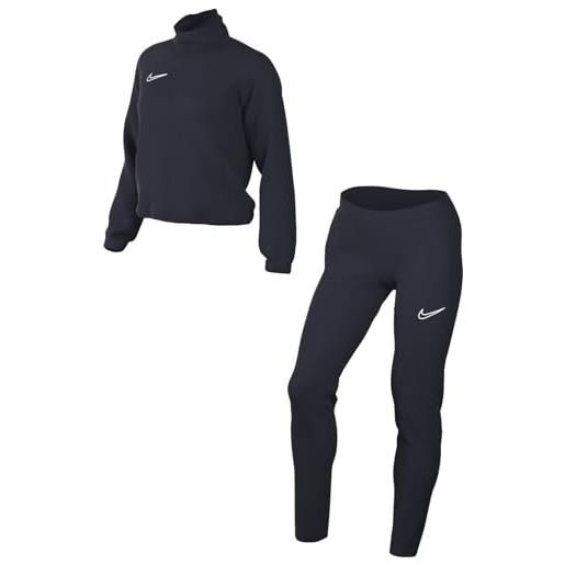 Nike w nk dry acd trk suit tuta sportiva, ossidiana/bianco, m donna