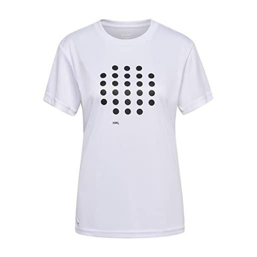 hummel hmlcourt t-shirt m/c donna, maglietta, rabarbaro, xs