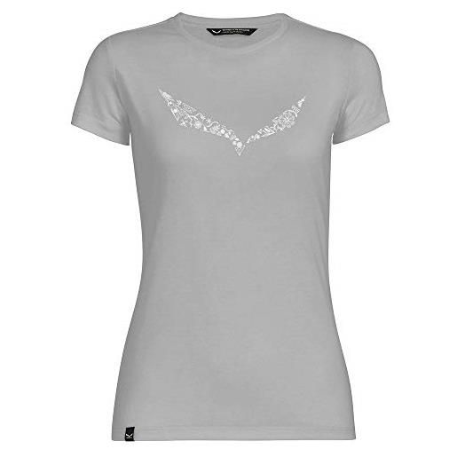 SALEWA solid dry w t-shirt. , maglietta unisex - adulto, grigio (heather grey), 42/36
