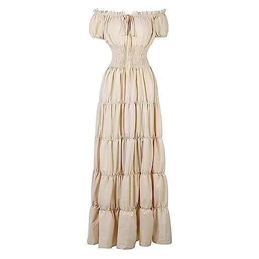 Daikascbny dresses donna eleganti vintage maniche media ruffled classico drindl eleganti rinascimento medioevo lunghi slim fit soffice abiti da ballo eleganti da donna