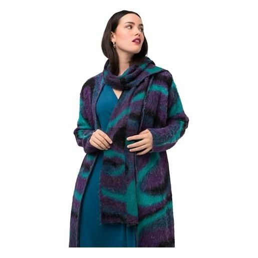 ULLA POPKEN sciarpa in maglia jacquard con design grafico violet profondo 1 824948840-1