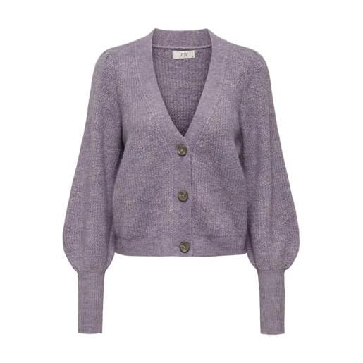 JDY drea cardigan corto l/s knt noos maglione, grigio lavanda, m donna