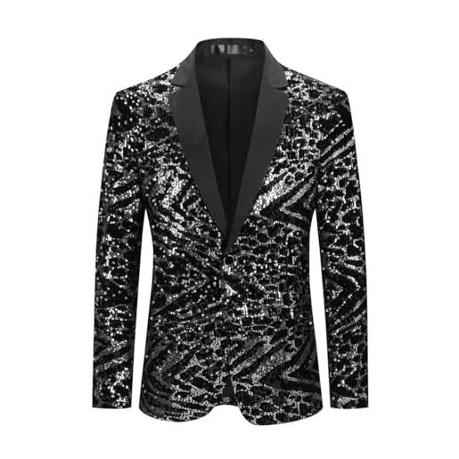 Allthemen blazer da uomo casual in velluto di lusso giacca da abito slim fit floral prints stylish chic jackets 41# oro m