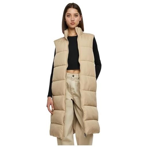Urban Classics ladies long puffer vest gilet, black, xxl donna