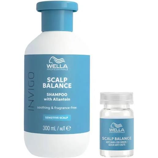 WELLA kit invigo scalp balance sensitive shampoo 300ml + anti hair-loss serum 8x6ml