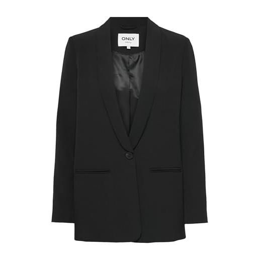 Only blazer classico femminile taglio normale collo a risvolto blazer, nero , 44