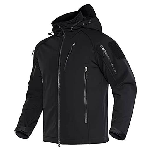 VBVARV giacca tattica militare con cappuccio soft shell impermeabile esterno da uomo, d, xl