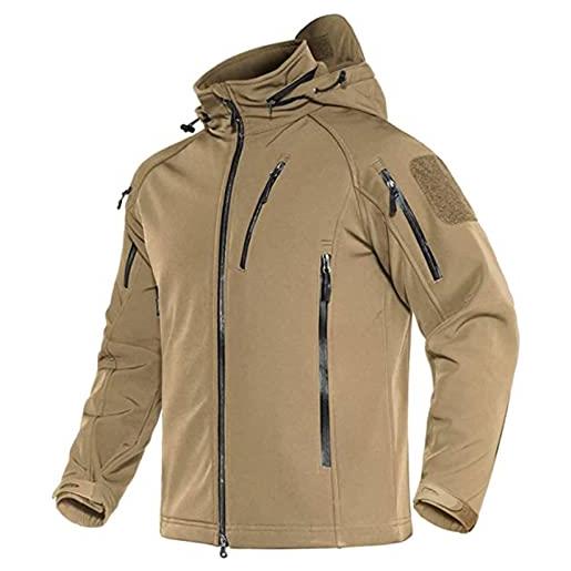 VBVARV giacca tattica militare con cappuccio soft shell impermeabile esterno da uomo, c, xxxxl