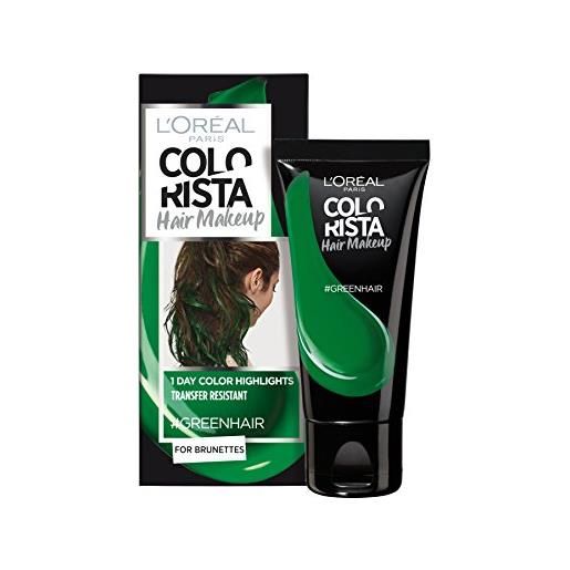 Colorista l'oréal paris - Colorista hair makeup - trucco per capelli - colorazione fugace per brune verde, 30 ml, confezione da 2