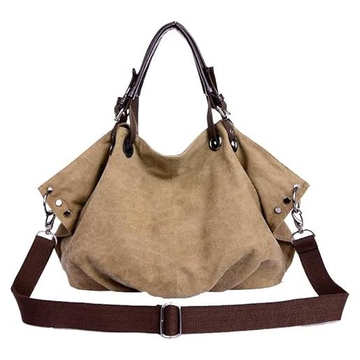 Yoodeet borsa messenger bag femminile crossbody borsa a tracolla zaino casual grande capacità tote bag per le donne, cachi