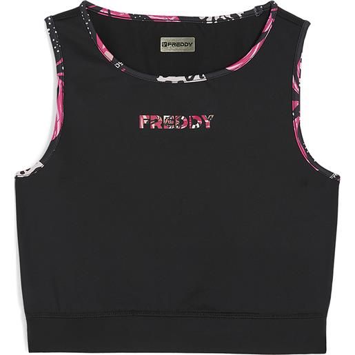 Freddy top fitness a sostegno medio con bordature stampa tropical