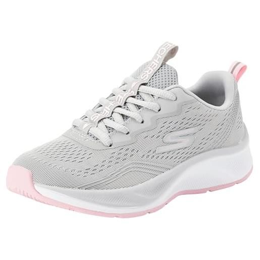 Skechers girls, sneaker, grey mesh/pink trim, 43 eu