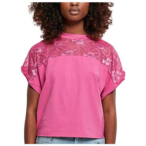 Urban Classics maglietta da donna oversize in pizzo t-shirt, rosa, 3xl