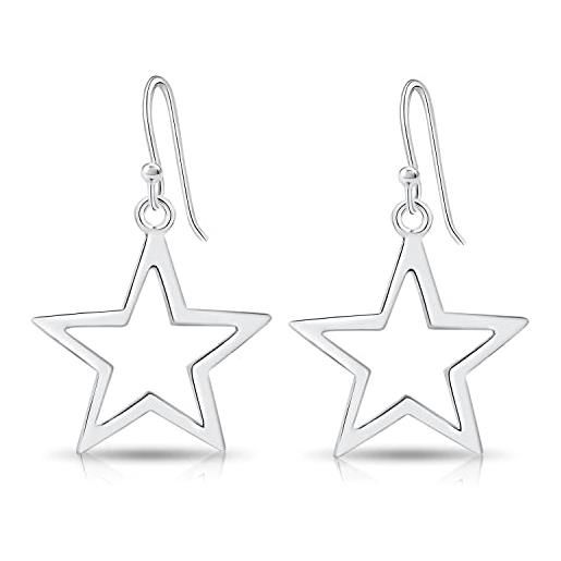 DTPsilver - orecchini da donna in argento fine 925 a forma di stella