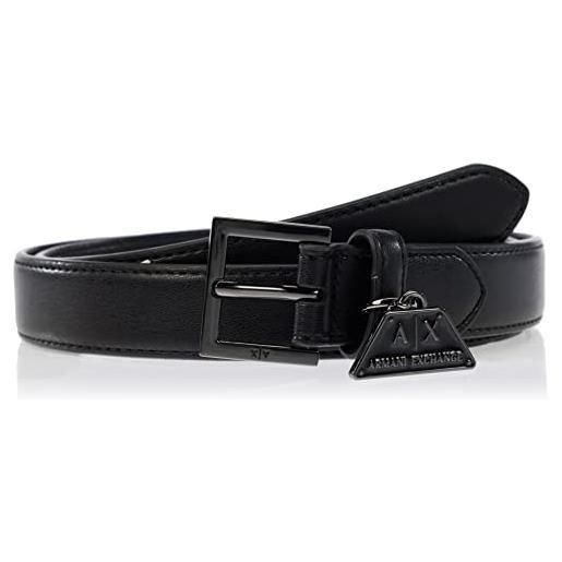 Armani Exchange catena con logo sostenibile, cintura donna, nero, 85