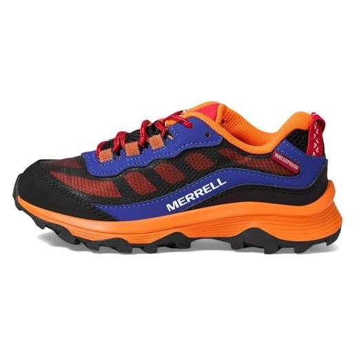 Merrell moab speed low wtrpf, scarpa da ginnastica, blue black orange, 32 eu