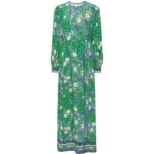 DVF Diane von Furstenberg abito lungo a fiori oretha - verde