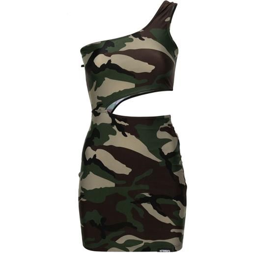 VETEMENTS abito corto con stampa camouflage - verde