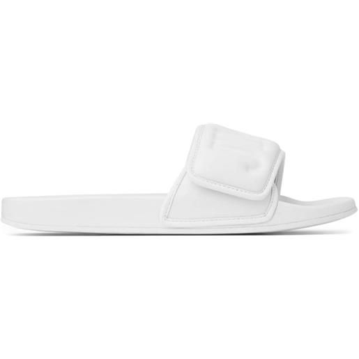 Jimmy Choo sandali slides con logo goffrato - bianco