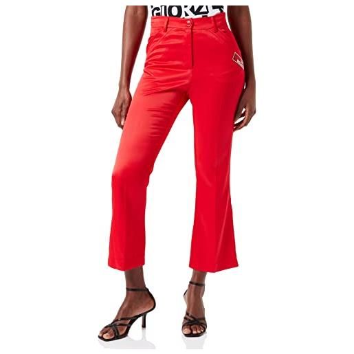 Love Moschino moschino midi flare trousers pantaloni casual, rosso, w46 donna