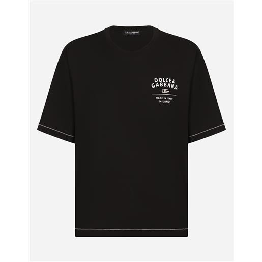 Dolce & Gabbana t-shirt manica corta in cotone logo ricamato