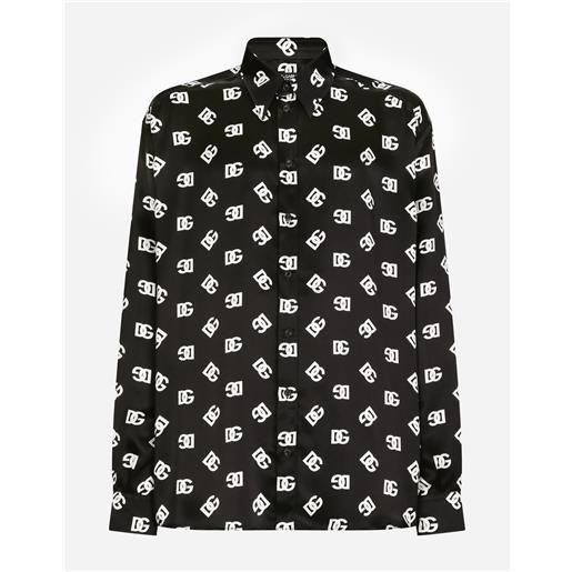 Dolce & Gabbana camicia over in seta stampa dg monogram