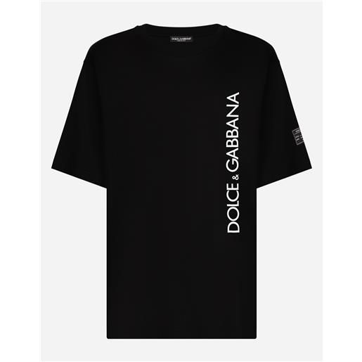 Dolce & Gabbana t-shirt manica corta stampa logo verticale