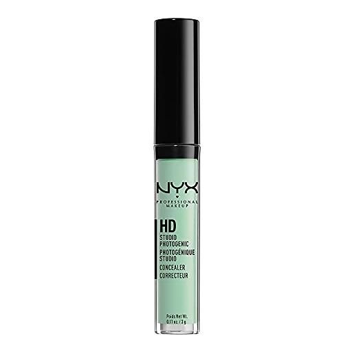 Nyx professional makeup correttore hd photogenic, per tutti i tipi di pelle, copertura media, tonalità: green