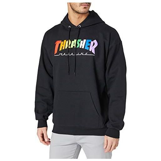 Thrasher rainbow mag maglia di tuta, black (negro), x-large uomo