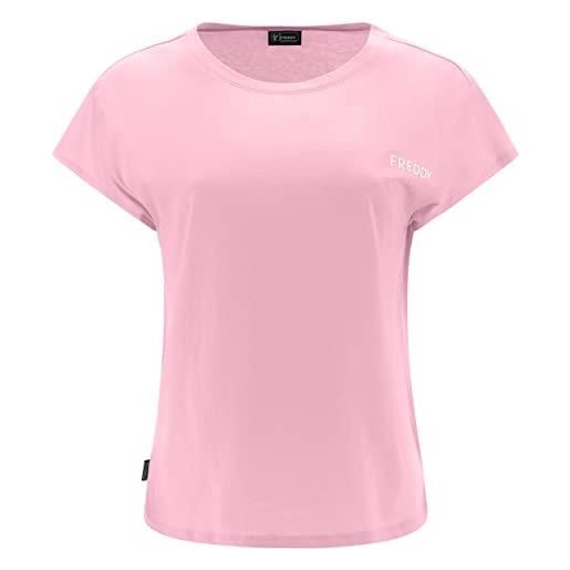 FREDDY - t-shirt con manica corta ad aletta e stampa, donna, rosa, extra small