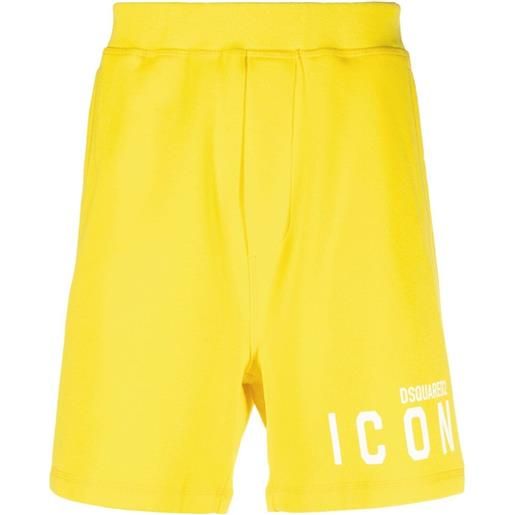 Dsquared2 shorts sportivi con stampa - giallo