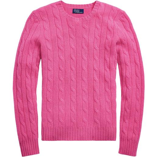 Polo Ralph Lauren maglione con lavorazione a trecce - rosa
