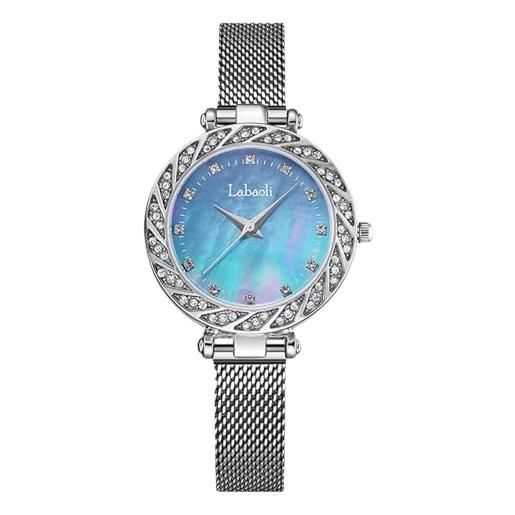 RORIOS orologi analogico quarzo da donna orologi da polso moda diamante orologi casual impermeabile orologi signora cinturino in maglia acciaio inossidabile