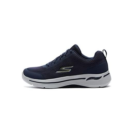 Skechers gowalk arch fit-scarpa sportiva da passeggio, con schiuma raffreddata ad aria, ginnastica uomo, blu marino, grigio, 44 eu