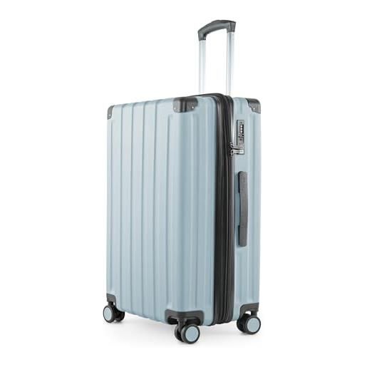 Hauptstadtkoffer q-damm - valigia media a guscio rigido, tsa, 4 ruote, bagaglio da stiva con espansione di volume di 6 cm, 68 cm, 89 l, piscina blu