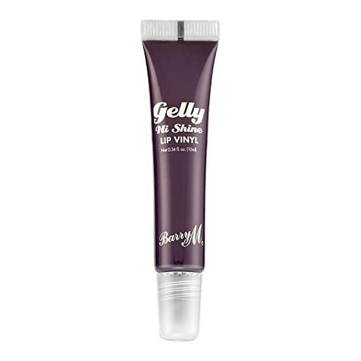 Barry M gelly hi shine lip vinyl gloss, shade wandering - deep purple | finitura lucida