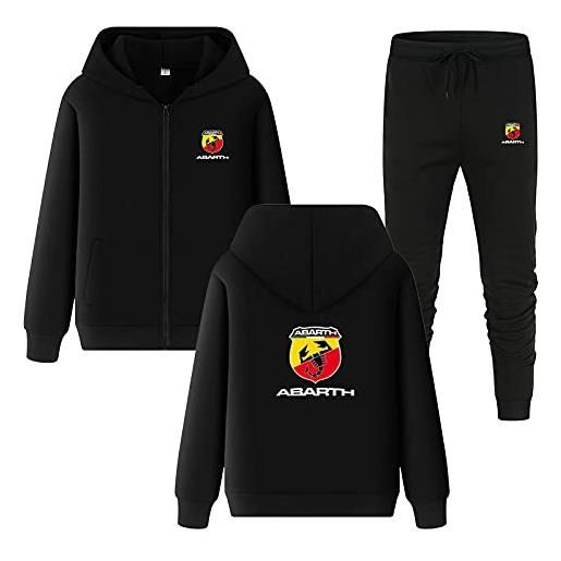 SPONYBORTY completo tuta da uomo ab-arth logo completo da jogging giacca con cappuccio + pantaloni completo con cappuccio abbigliamento sportivo moda/c/xl