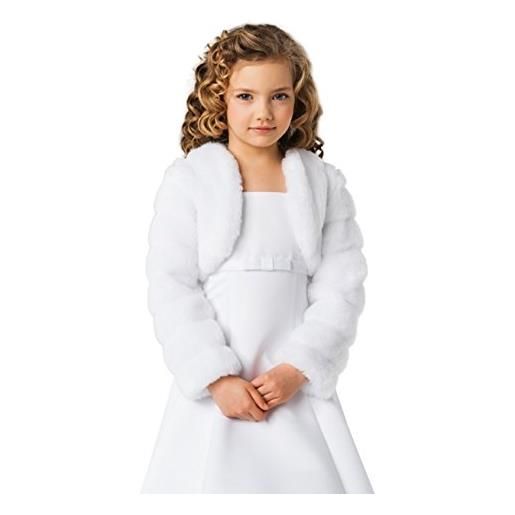 Lacey Bell giacca pelliccia ecologica bambina prima comunione coprispalle bolero cj14