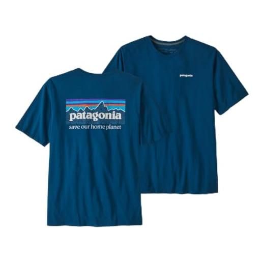 Patagonia m's p-6 logo responsibili-tee canottiera, blu (utility blue), l uomo