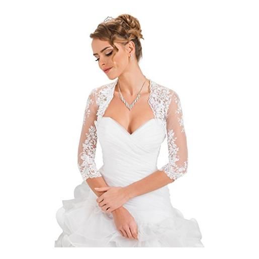 OssaFashion fine ed elegante coprispalle nuziale stile bolerino da sposa in pizzo