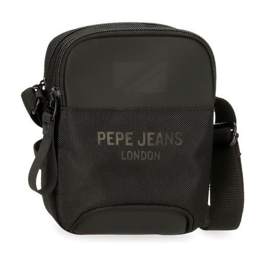 Pepe Jeans bromley borsa a tracolla piccola nera 12 x 16 x 3,5 cm poliestere, nero, taglia única, borsa a tracolla piccola, nero, taglia unica, borsa a tracolla piccola