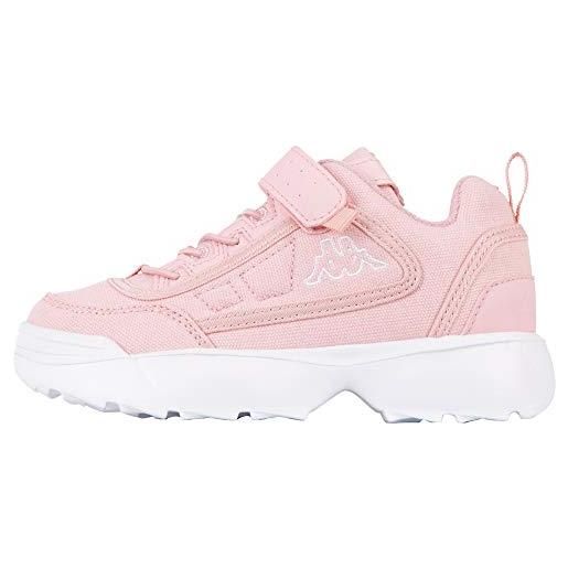 Kappa rave sun k scarpe da ginnastica unisex - bambini e ragazzi, rosa (rosé/white), 34 eu
