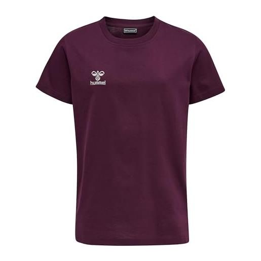 hummel maglietta unisex per bambini hmlmove grid cotton t-shirt s/s kid