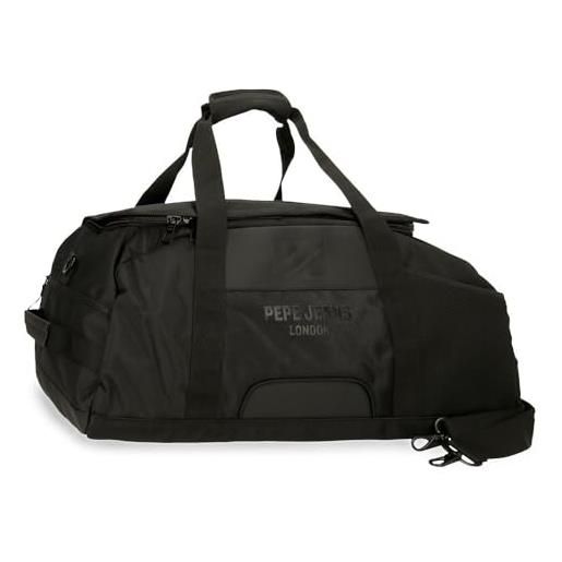 Pepe Jeans bromley borsa da viaggio nera 56 x 32 x 25,5 cm poliestere 45,7 l, nero, taglia unica, borsa da viaggio