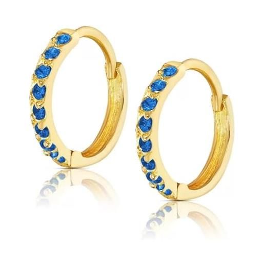 Sakrami orecchini in oro pavé con zirconi (zircone blu)