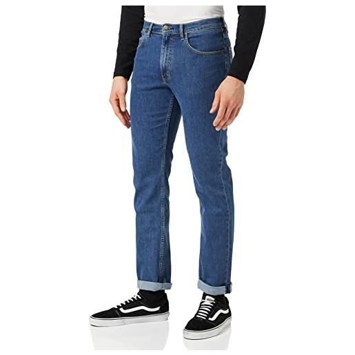 Lee brooklyn straight, jeans uomo, blu (mid stonewash kx), 31w / 32l