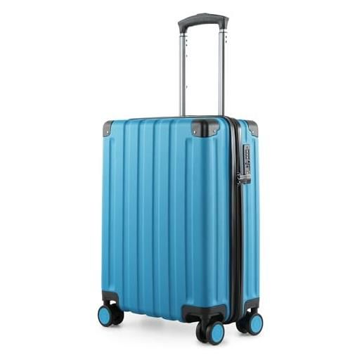 Hauptstadtkoffer q-damm - bagaglio a mano 54x37x21, tsa, 4 ruote, valigia da viaggio, valigia rigida, valigia con rotelle, valigia bagaglio a mano, valigia bagaglio a mano, blu ciano