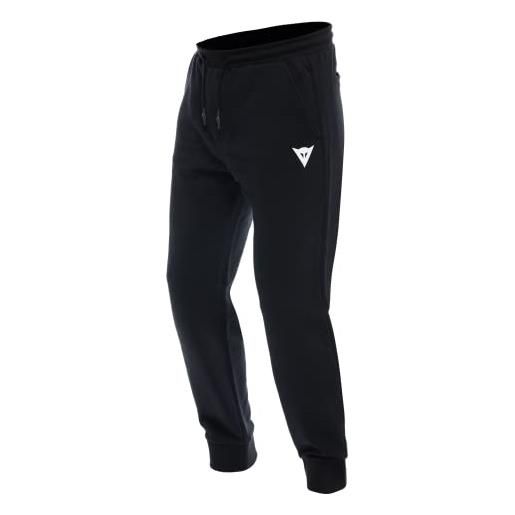 Dainese - sweatpant logo, pantaloni sportivi da uomo, tuta in cotone, logo, nero/bianco, xxxl