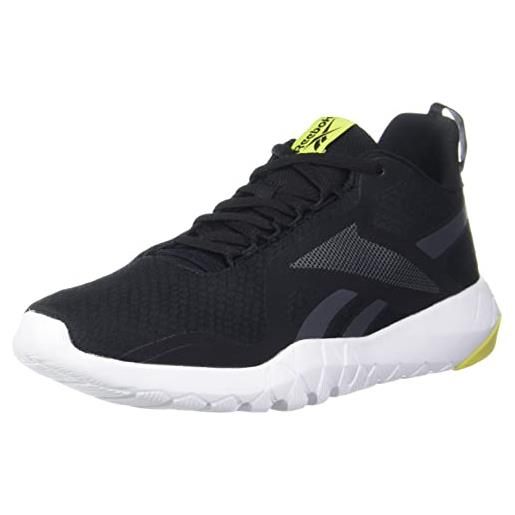 Reebok flexagon force 3.0, sneaker uomo, core black/pure grey 7/acid yellow, 43 eu
