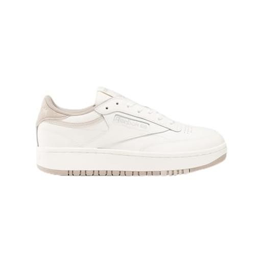 Reebok club c double, sneaker donna, chalk/chalk/ash, 36 eu